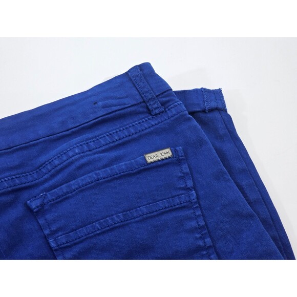 Dear John 30 Tapered Leg Folded Cuff Denim Jeans Mid Rise Stretch Mom Blue EUC - Picture 5 of 7